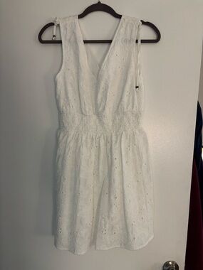 Dear John White Eyelet V-Neck Dress
